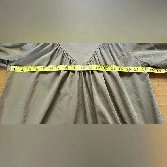 Future Primitive Balloon Sleeve  Blouse in Khaki Sustainable - Picture 13 of 13